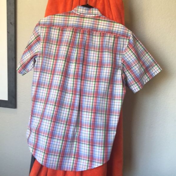 #115 NWOT Colorful Plaid Button Down Short Sleeve Shirt - Picture 12 of 17